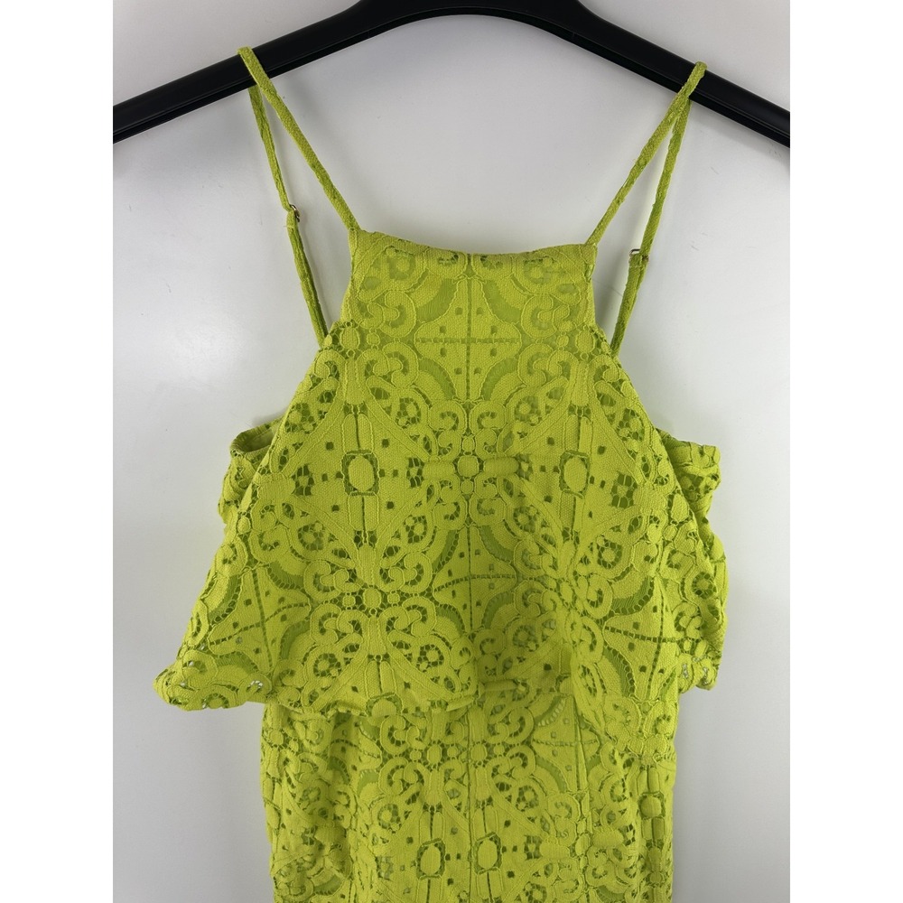 Lilly Pulitzer Celyn Romper Lime Ricky Lace Cotton Blend Size 0 Resort Vacation - Picture 3 of 13
